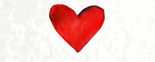 Fototapeta premium Minimalist Red Heart Watercolor Wallpaper and Background