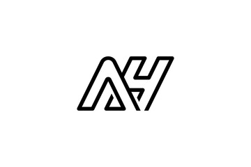 Simple Letter AH or HA Logo Design Vector 