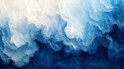 Abstract textured background with swirling blue and white patterns.