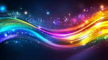 Obraz premium Rainbow Waves Glitter Sparkle Background Design