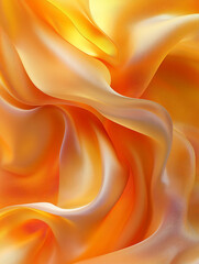Obraz premium Abstract close-up of flowing, luxurious, orange-gold silk fabric.