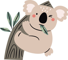 Childish Koala On Tree