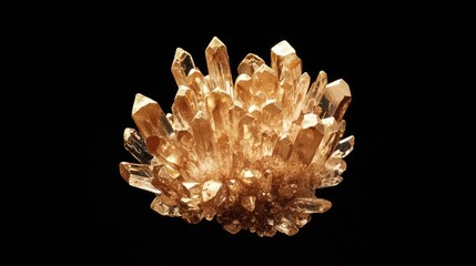 A close-up of a natural raw gold nugget cluster on a black background, showcasing the intricate beauty and texture of gold crystals.