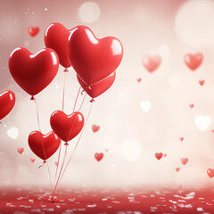 Red Heart Balloons Valentines Day Romantic Love Celebration