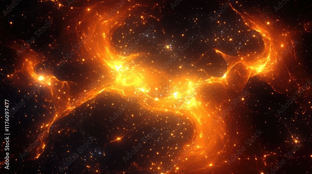 Poster A dynamic abstract surface glowing with bright luminous nodes, set against a vast dark space, symbolizing connectivity and energy.