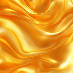 Obraz premium Golden silk fabric drapes with luxurious folds and sheen.