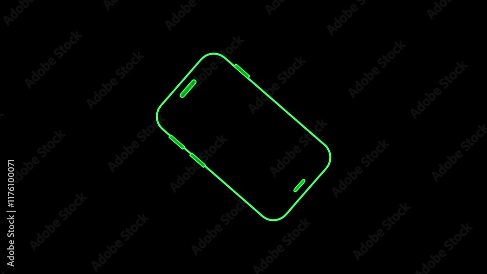 Poster glowing neon turn you smart phone rotate device screen, phone flip sign, phone rotation. phone rotat