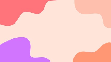 Aesthetic abstract background with cute waves in pastel colors