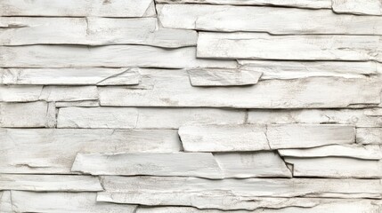 A rustic white stone wall with natural texture and weathered finish, perfect for creating elegant architectural backgrounds.