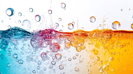 Fototapeta premium Abstract Colorful Water Bubbles Splashing