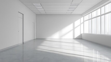 Modern office space with natural light minimalist design interior