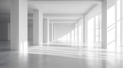 Modern architecture interior design empty space minimalism bright