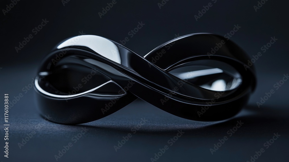 Poster a set of black infinity rings elegantly displayed against a dark background, creating a sense of sop
