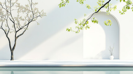 Obraz premium Chinese style garden architecture background e-commerce product exhibition booth