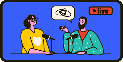 Smartphone Screen With Online Show Podcast