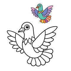 

A detailed psychedelic dove vector coloring page featuring intricate patterns, swirls, and vibrant designs. Perfect for relaxation and unleashing creative color combinations!