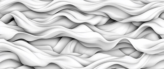Abstract wavy white 3d shapes.