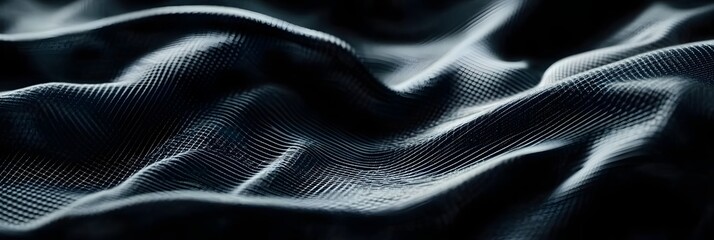 Naklejka premium Abstract Dark Waves: Grid Texture Design