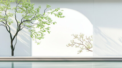 Obraz premium Chinese style garden architecture background e-commerce product exhibition booth