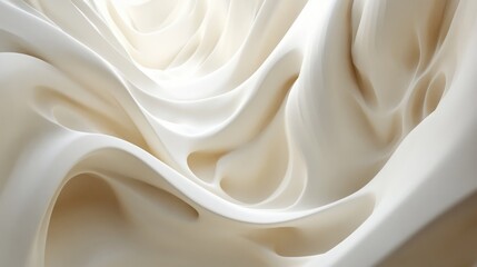 Obraz premium Abstract white curves weaving into a flowing wave pattern, creating an elegant and dynamic design with a sense of continuous motion.