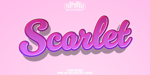 Pink editable text effect, customizable girl and cute 3d font style