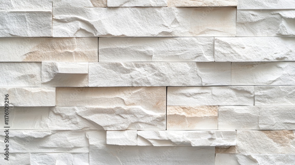 Poster close-up of rustic white stone wall with textured surfaces, perfect for architectural backgrounds, a