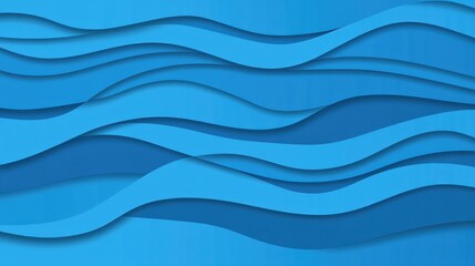 Fototapeta premium Abstract blue wavy layers background.