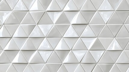 Off-White Glossy Triangular Tile Pattern