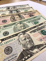 American cash banknotes money