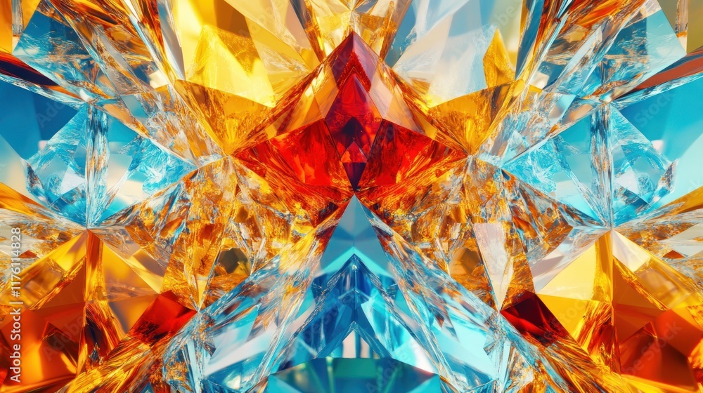 Poster vibrant colorful crystal texture creating a stunning abstract background with reflections and light 