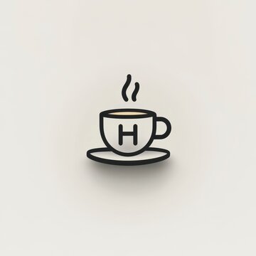 recommend clip art: Simple line art illustration of a hot beverage in a cup with a saucer and steam.