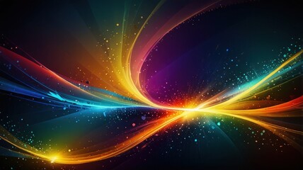 Fototapeta premium Abstract colorful light streaks and particles.
