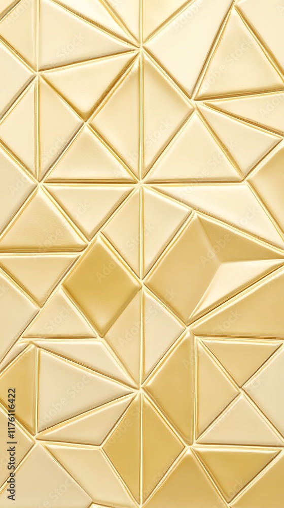 Poster golden triangular geometric pattern