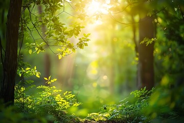 Fototapeta premium Forest road in motion blur on abstract background