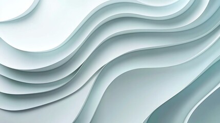 Obraz premium Abstract wavy layered background with light blue and white color palette.
