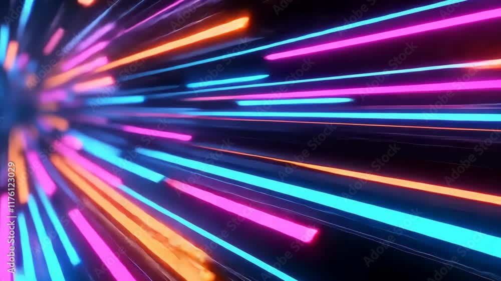 Aufkleber bright light streaks create a vibrant abstract design in a dark background showcasing dynamic moveme