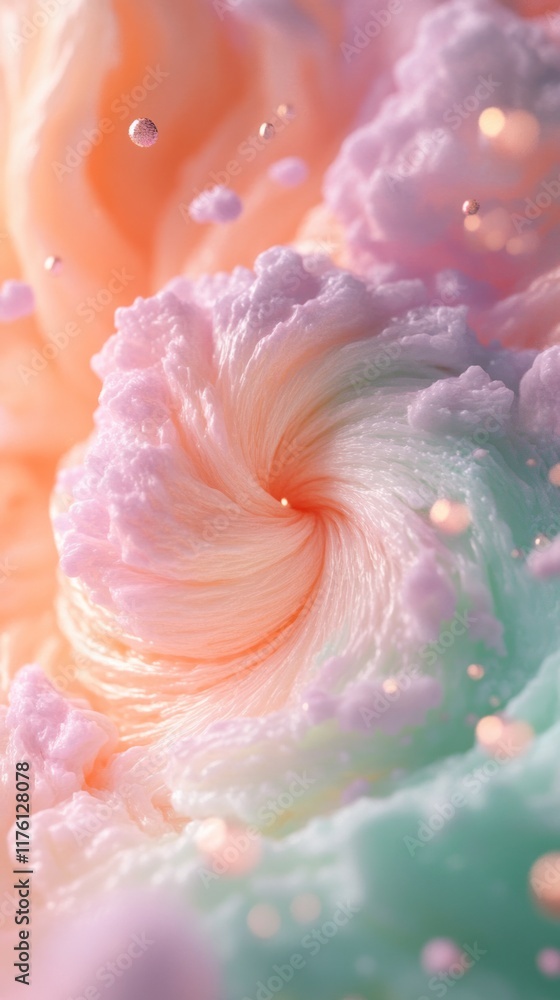 Poster mesmerizing abstract swirling clouds in pastel colors creating a captivating dreamlike atmosphere wi