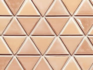 Fototapeta premium Light Brown Triangular Ceramic Tile Pattern
