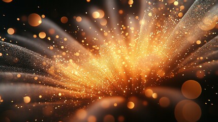 Obraz premium Golden Light Burst Abstract Sparkling Background