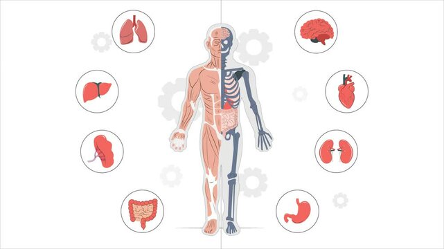 anatomy of the human body, human organs, skeleton, lungs, brain, child, digestive system, human body x-rays