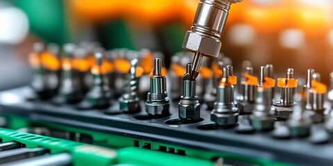 Dental instruments in a tray.