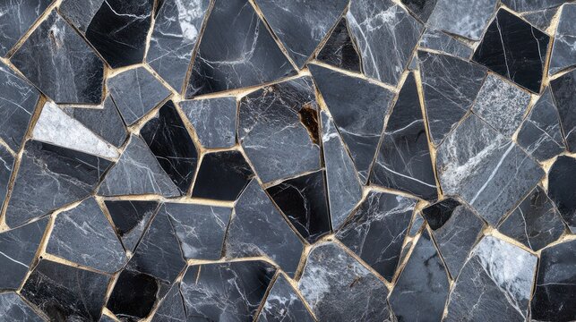 Abstract gray mosaic with triangular shapes, dynamic composition 