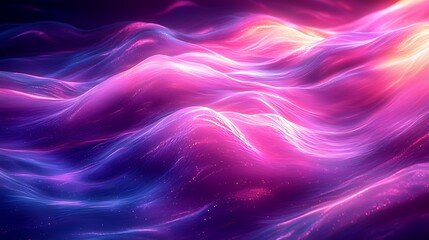 Fototapeta premium Abstract glowing pink blue waves, digital art, energy background, website design