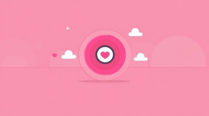 Pink heart target graphic design.