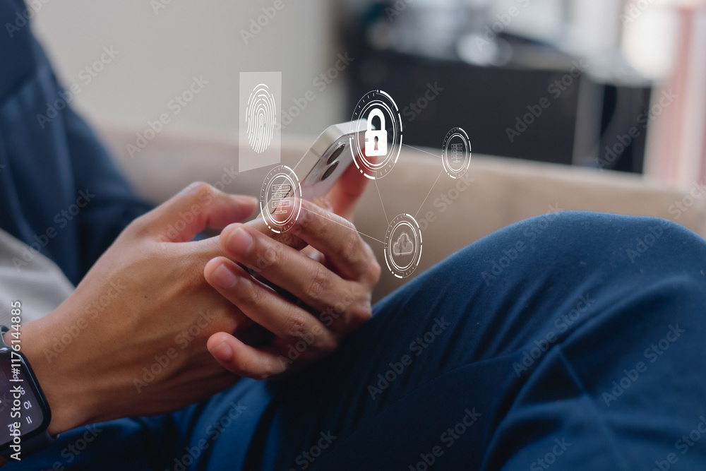 Poster future network concept hand touching the metaverse universe, a conceptual shift in digital transform