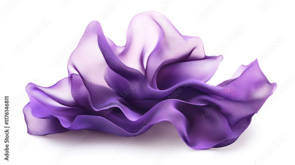 Poster abstract purplescape: elegant flowing fabric textures with light and shadow interplay creating a cap