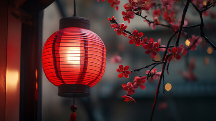 chinese lantern on the wall