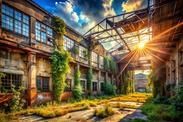 Obraz premium Abandoned Cecina Factory: Urban Exploration Photography - Decaying Industrial Ruins