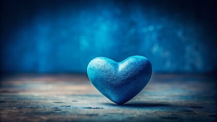 Fototapeta premium Abstract Blue Heart: Symbolic Image of Empathy, Serenity, and Inner Peace.