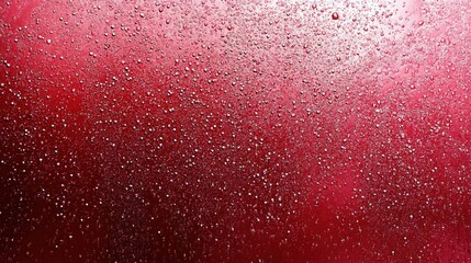 Red textured background with small bubbles and gradient.